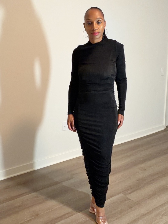 Goodtime Dresses & Skirts - Black Long-Sleeve Ruched Maxi Dress